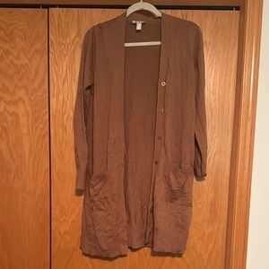 Denim&Co Tan Cardigan Sweater size S